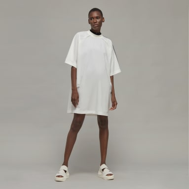 Frauen Y-3 Y-3 3-Streifen T-Shirt-Kleid Weiß