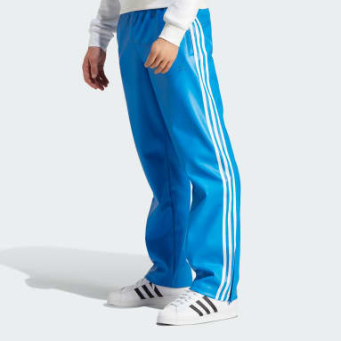 Adidas Navy Blue Track Pants Size L 14/16 White Stripe Soccer Sports