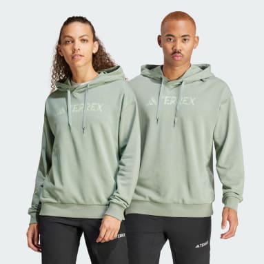 New Costco / Kirkland hoodie and joggers with Adidas Terrex Hikers