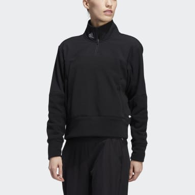 Women Golf Black 쿼터집 플리스 재킷