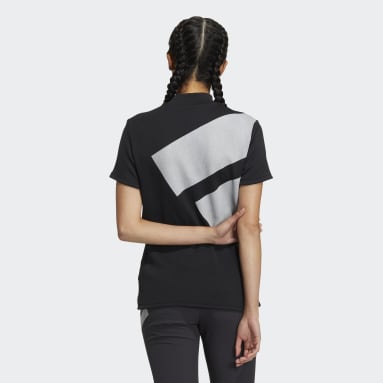 T-shirt à col cheminée AEROREADY 3-Bar Noir Femmes Golf