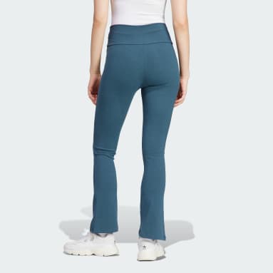 Women Lifestyle Turquoise Essentials Rib Flared Pants