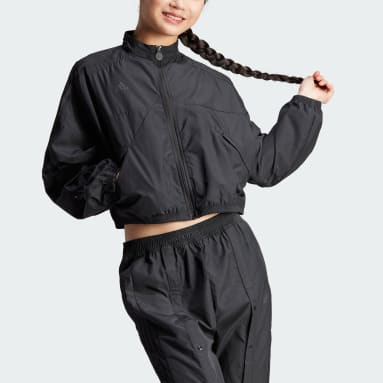 Women Sportswear Black Tiro Snap-Button Jacket