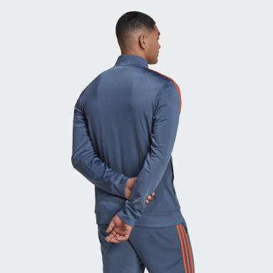 Men Sportswear Blue Essentials Warm-Up 3-Stripes Track Jacket