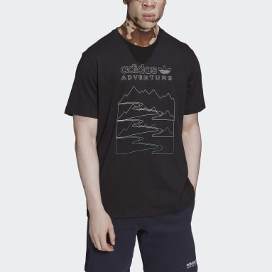 Camiseta adidas Adventure Mountain Estampada Negro Hombre Originals