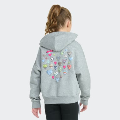 Long Sleeve Heather Multi Graphic Fleece Pullover Hoodie