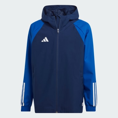 Kids Football Blue Tiro 23 Competition All-Weather Jacket