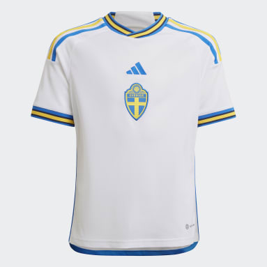 Jungen Fußball Schweden 22 Auswärtstrikot Weiß