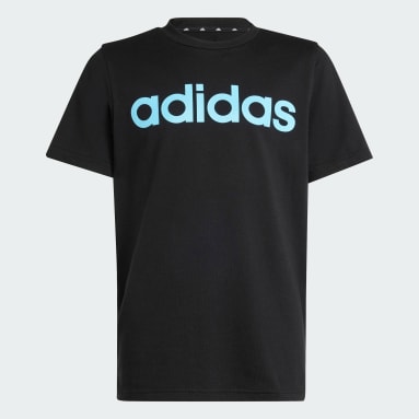 Camiseta Algodão Essentials Linear Logo Preto Kids Sportswear