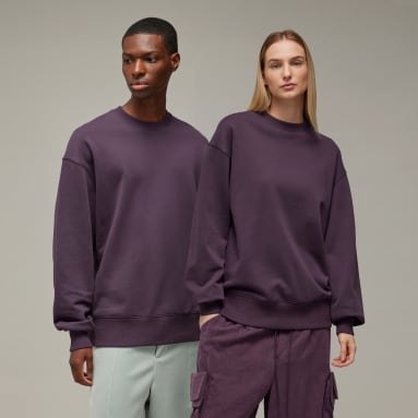 Y-3 Organic Cotton Terry Crew Sweater Fioletowy