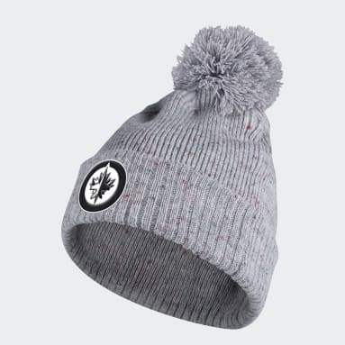 Bonnet moucheté à revers et pompon Jets gris Femmes Hockey