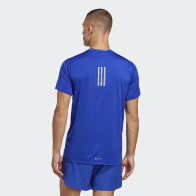Men Running Blue Designed 4 Running Tee