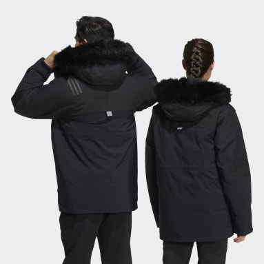 Women Lifestyle Black Fur Hood Down Parka (Gender Neutral)