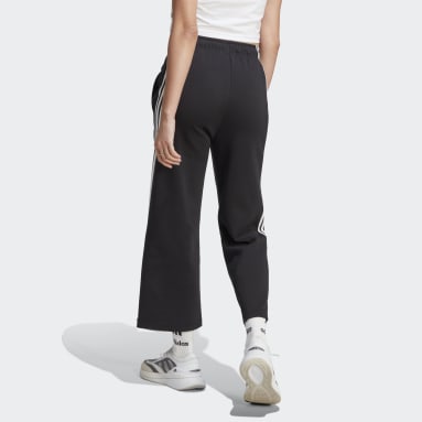 adidas Satin Wide Leg Track Pants - Black