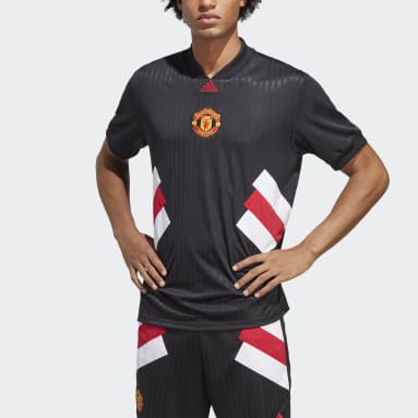 ผู้ชาย ฟุตบอล สีดำ เสื้อฟุตบอล Manchester United Icon