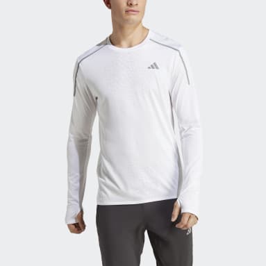 Mænd Løb Hvid Fast Long Sleeve Engineered T-shirt