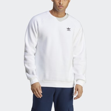 Men Originals White Trefoil Essentials Crewneck Sweatshirt