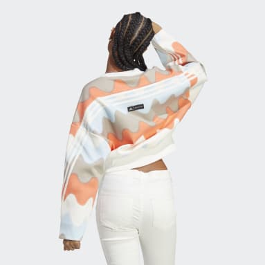 Sweatshirt 3-Stripes Future Icons adidas x Marimekko Branco Mulher Sportswear