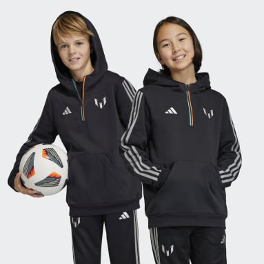 Polera con Capucha Messi Negro Niño Fútbol