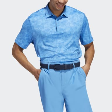 Men Golf Blue Prisma-Print Golf Polo Shirt