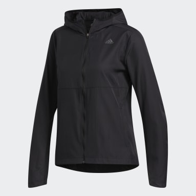 Campera Rompevientos con Capucha Own the Run Negro Mujer Running