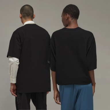y_3 Black Y-3 크레이프 저지 반팔 티