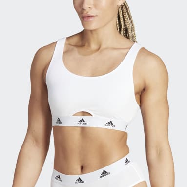 Women Training White Active Comfort Cotton Scoop Bralette