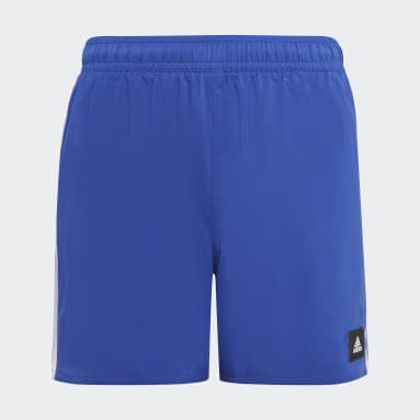 Boys Sportswear Blue 3-Stripes Swim Shorts