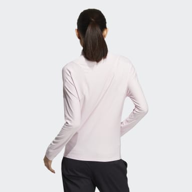 Women Golf Pink Long Sleeve Stretch Polo Shirt