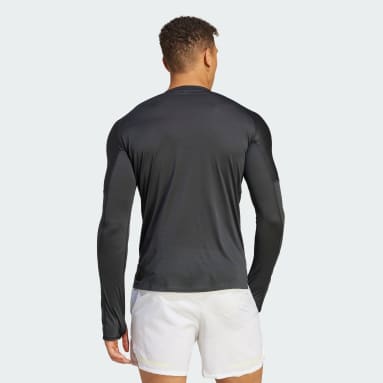 Men Running Black Adizero Promo Running Long Sleeve Tee