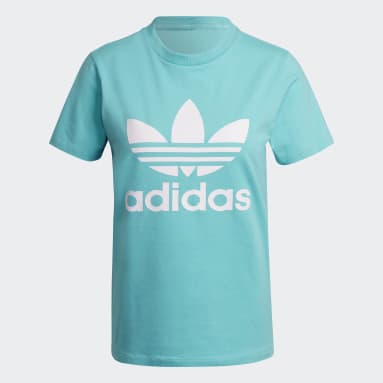 Remera Adicolor Classics Trefoil Turquesa Mujer Originals