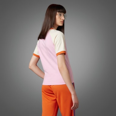 Camiseta Adicolor 70s V-Neck Cali Rosa Mujer Originals