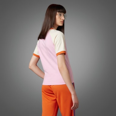 Ženy Originals růžová Tričko Adicolor 70s V-Neck Cali