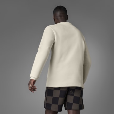 Men Sportswear Beige Sportswear Fleece Sweater