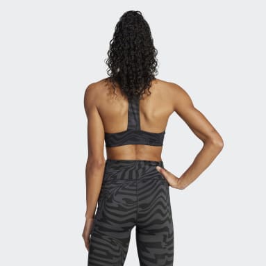 Sujetador Aeroimpact Training Light-Support Jacquard 3 bandas Gris Mujer Gimnasio Y Entrenamiento