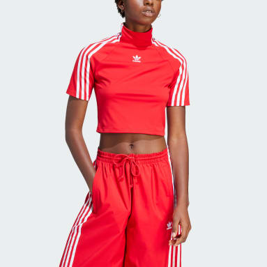 Camisetas adidas top mujer rojas