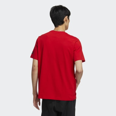 Men Lifestyle Red Graphic Tee