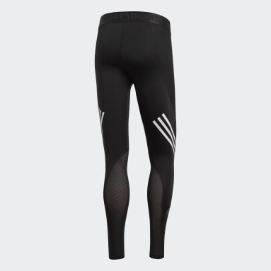 Mallas Alphaskin Sport+ Long 3 Franjas - Corte Bajo Negro Hombre Training