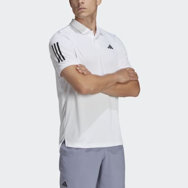 Männer Tennis Club 3-Streifen Tennis Poloshirt Weiß