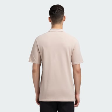 Men Training Brown 3 STRIPES PIQUE POLO SHIRT
