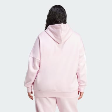 Flísová mikina s kapucňou Essentials s 3 prúžkami (plus size)