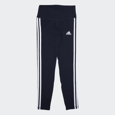 Girls Gym & Training Blue 3 STRIPES TIGHTS