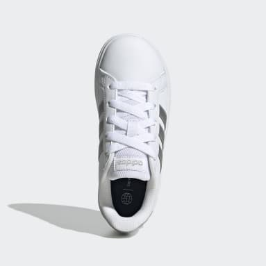 Børn Sportswear Hvid Grand Court Lifestyle Tennis Lace-Up sko