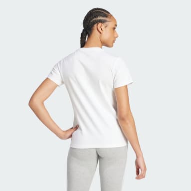 ผู้หญิง Sportswear สีขาว เสื้อยืดโลโก้ LOUNGEWEAR Essentials