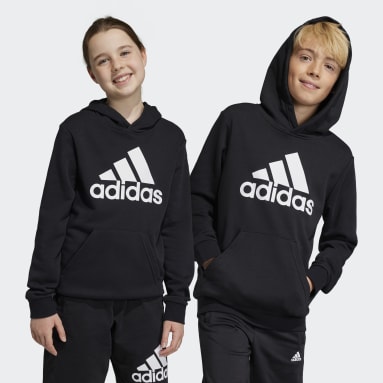 Børn Sportswear Sort Big Logo Essentials Cotton hættetrøje