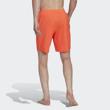 Shorts de Natación Color Sólido Largo Clásico Rojo Hombre Sportswear