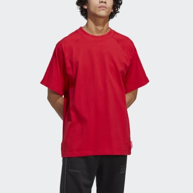 남성 originals Red 에센셜 티셔츠