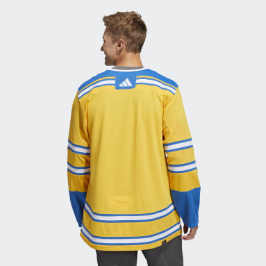 Men's St. Louis Blues adidas Blue Jersey Lace-Up Pullover Hoodie