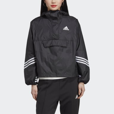 Women Outdoor Black 윈드레디 후드 아노락