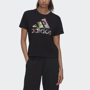 Camiseta Allover Print Regular Negro Mujer Sportswear